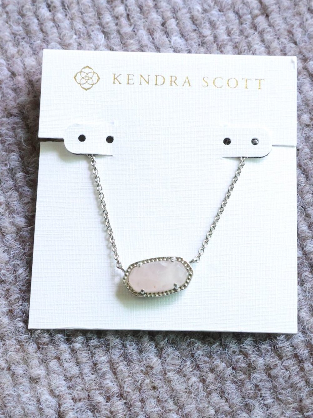 Kendra Scott Elisa necklace-slier Rose QUARTZ
